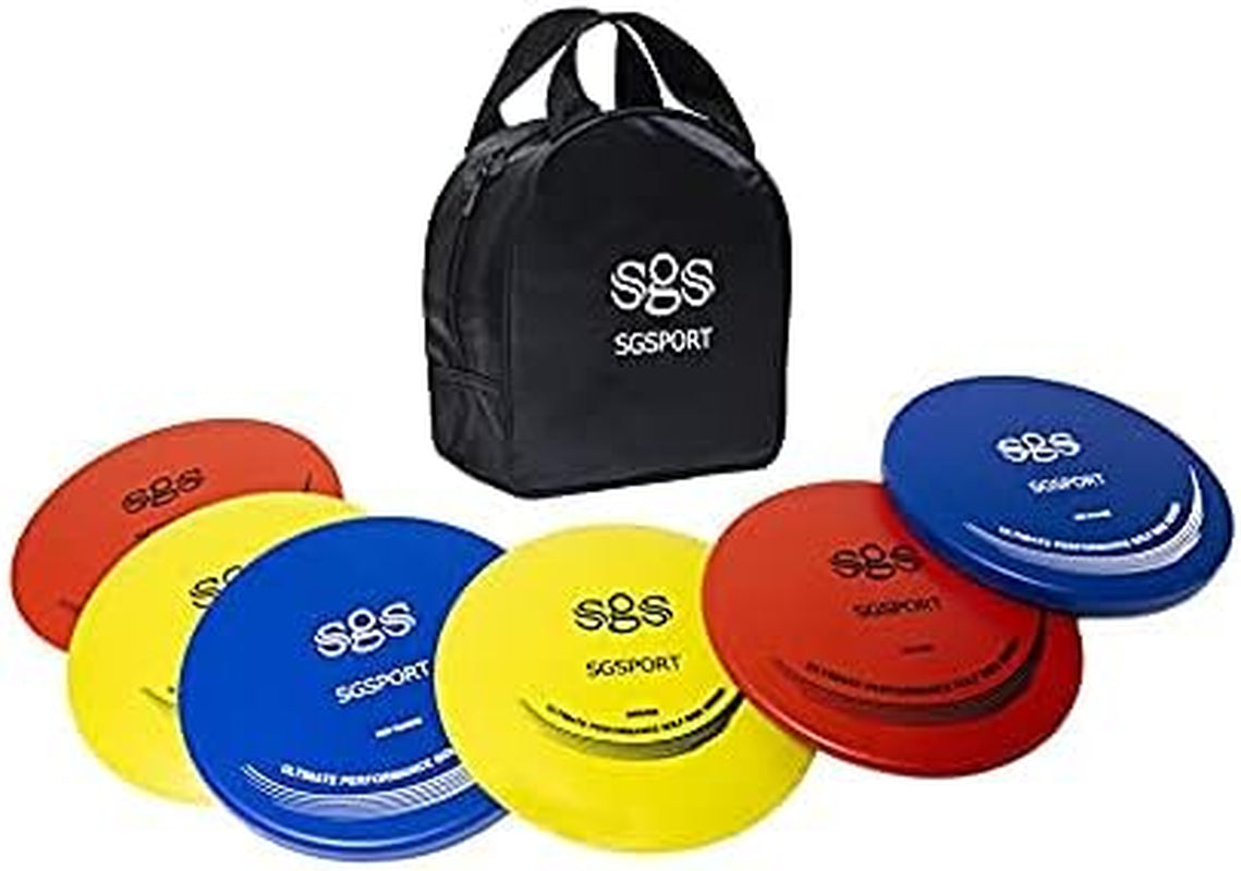 Disc Golf Basket with Discs | Portable Disc Golf Target with Heavy Duty 24-Chains Disc Golf Course Basket, Come with 6Pcs Disc Golf Discs with Carry Bag