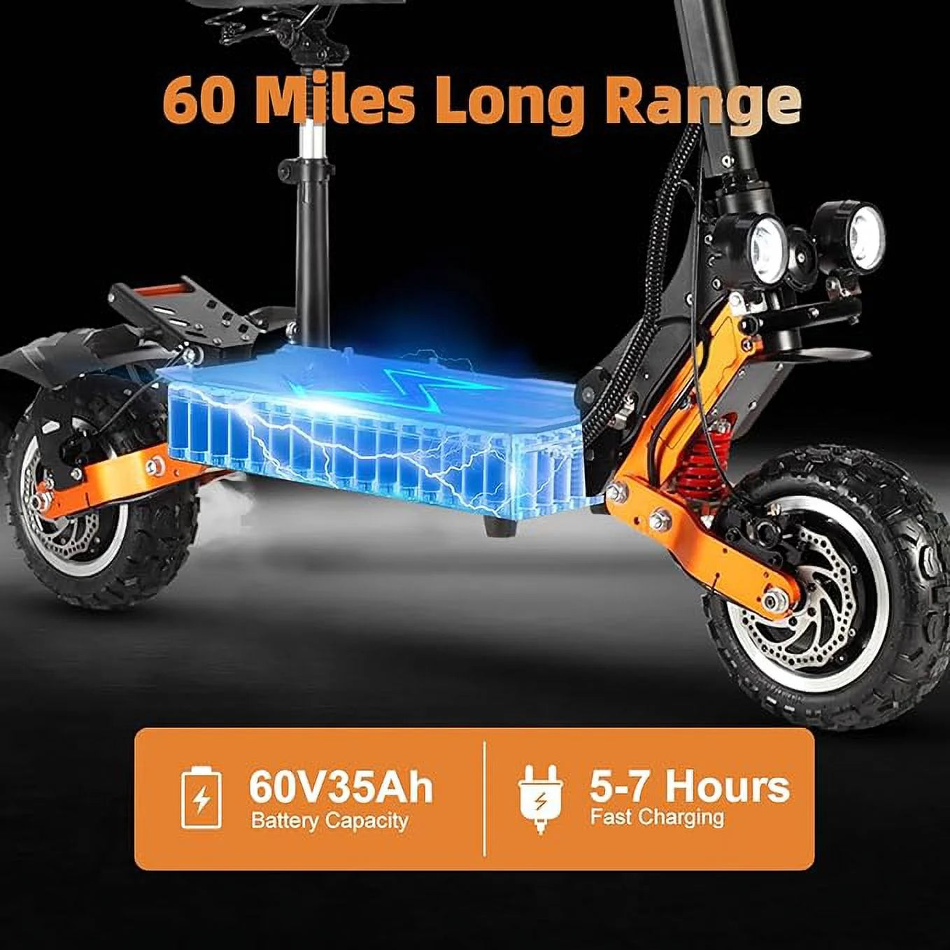 ZO01 plus Electric Scooter Adults 60V 6000W Dual Motor,Up to 58MPH 60 Miles Range E-Scooter with Seat for Adults