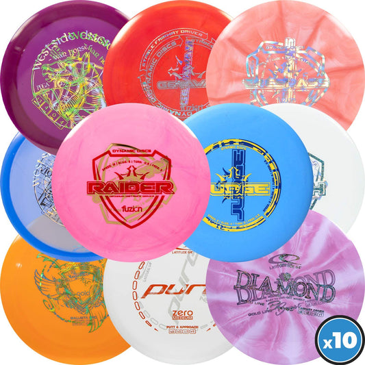 | Latitude 64 | Westside Discs | Ten Disc Misprint Pack | Disc Golf Starter Pack | Frisbee Golf Discs | Disc Golf Driver | Disc Golf Midrange | Disc Golf Putter (10 Pack)