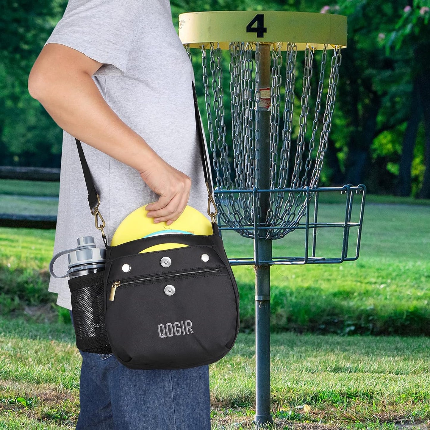 Lightweight Disc Golf Bag: Durable Disc Golf Bag with 8+ Disc Capacity, Introductory Discs Golf Bag, Holds Water Bottle and Accessories, Great for Beginners